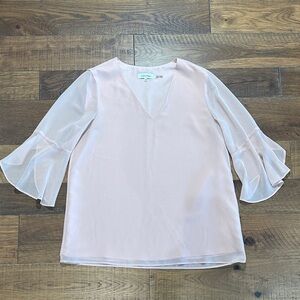 Calvin Klein Women's Light Pink Blush V-Neck Blouse